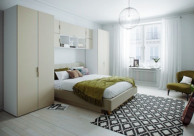 Спальня Вилма 1, тип кровати , цвет Ярко-серый, Белый